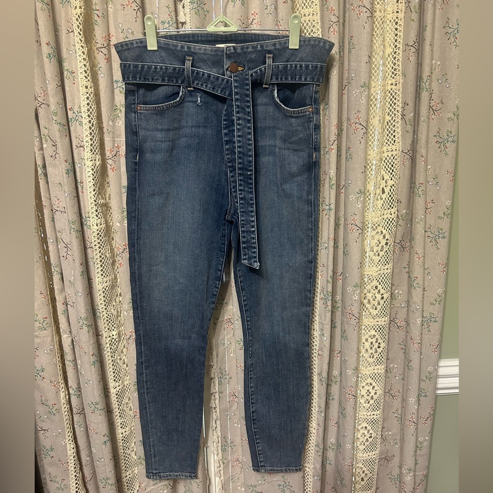 Alice + Olivia Good Wrap Waist High Rise Skinny Jeans Naughtyβ But Nice Size 32